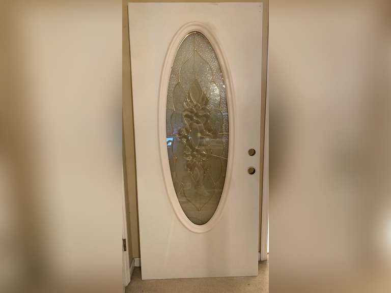 LEADED GLASS ENTRY DOOR 36" WIDE X 79" TALL - UP MASTER BED image