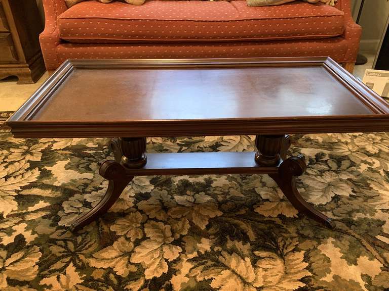 ANTIQUE DUNCAN PHYFE MAHOGANY COFFEE TABLE 37" LONG X 19" WIDE X 16 1/2" TALL - UP BED 1 image