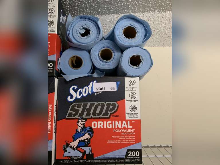 1 BOX SCOTT SHOP BLUE PAPER TOWELS & 6 ROLLS (12 ROLLS TOTAL) - UP MASTER CLOSET 2 image