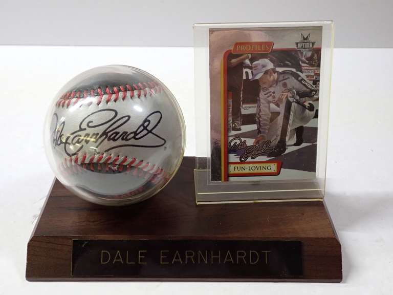 Dale Earnhardt Baseball and Trading Card Display image