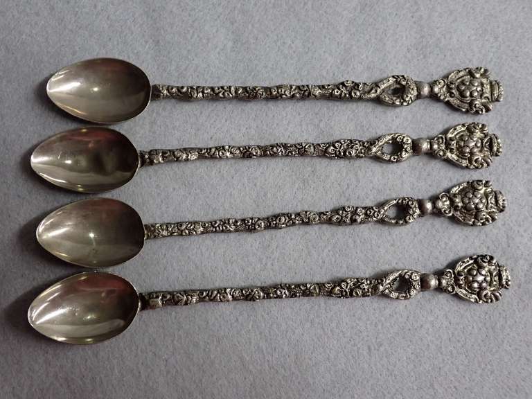Set of Four Ornate Italian Spoons image