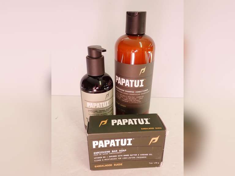 Papatui Sandalwood Suede Bar Soap and Shampoo Set image