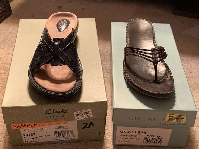GIANNI BINI SANDALS SIZE 8 1/2 M & CLARK'S BLACK SANDALS SIZE 8 (BOTH GENTLY WORN) - UP MASTER CLOSET 1 image