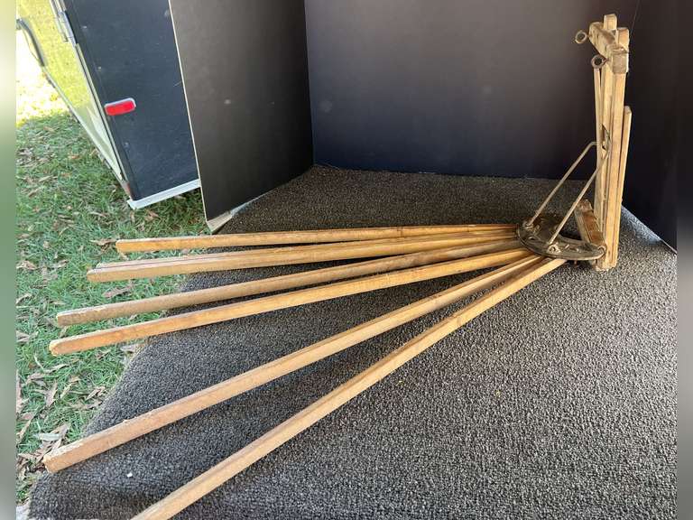 Vintage/antique wall mount wooden drying rack, see pictures for details. image