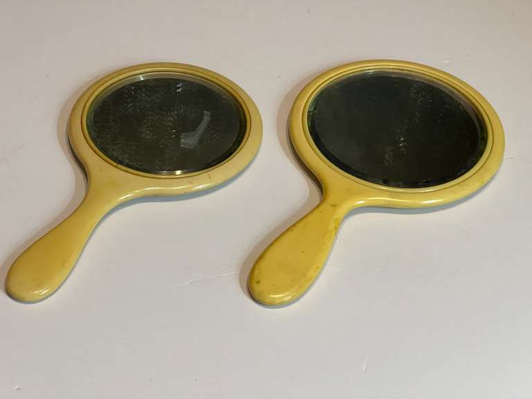 LR… Vintage ladies hand mirrors, two pieces, see pictures for details. image