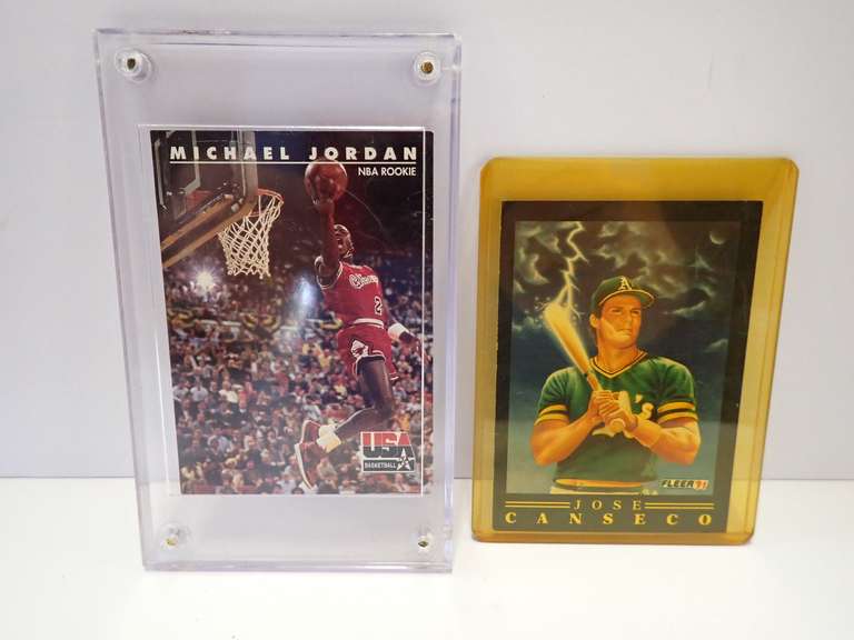 Michael Jordan Rookie Card and Jose Canseco Card image