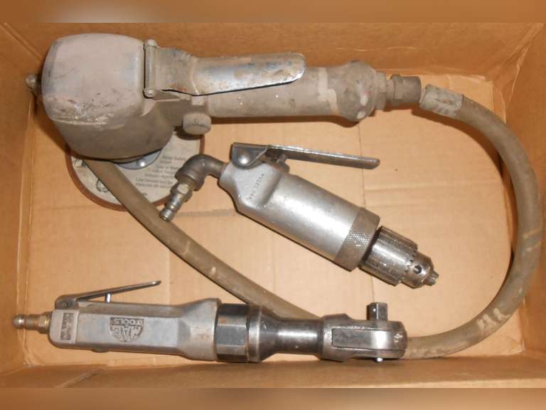 AIR OPERATED ORBITAL GRINDER, MAC 3/8" DRIVE AIR WRENCH & AIR DRILL image
