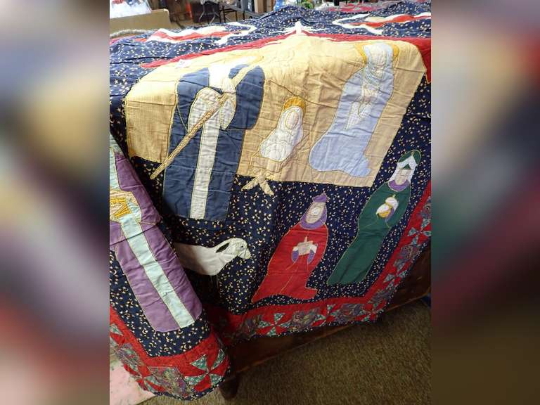 Handmade Story Quilt with Nativity Scene image