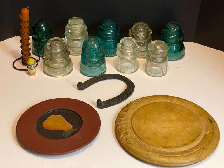 LR… Assorted vintage glass insulators, see pictures for details. image