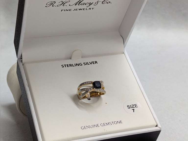 Sterling Silver Gemstone Ring - Size 7 image