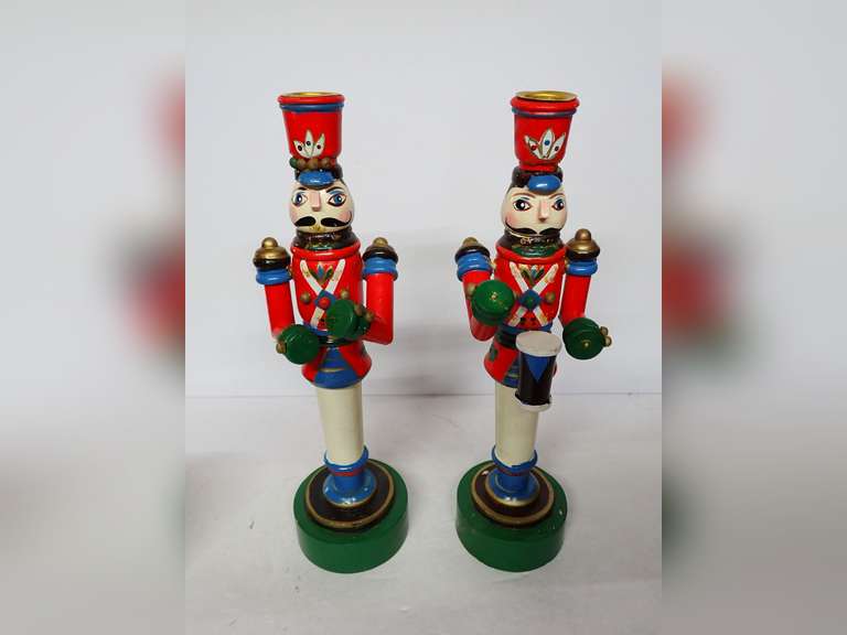 Decorative Holiday Nutcracker Candleholders image