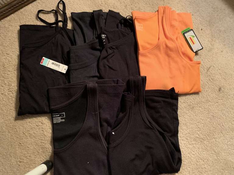 6 LADIES TANK TOPS - 2 NEW W/ TAGS SIZE L-2XL - UP MASTER BATH image