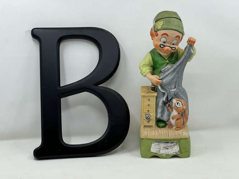 KIT…Vintage Mr. Lucky series – Mr. Tailor from Hoffman distilling company, this piece is a music box, also includes an initial (B), see pictures for details. image