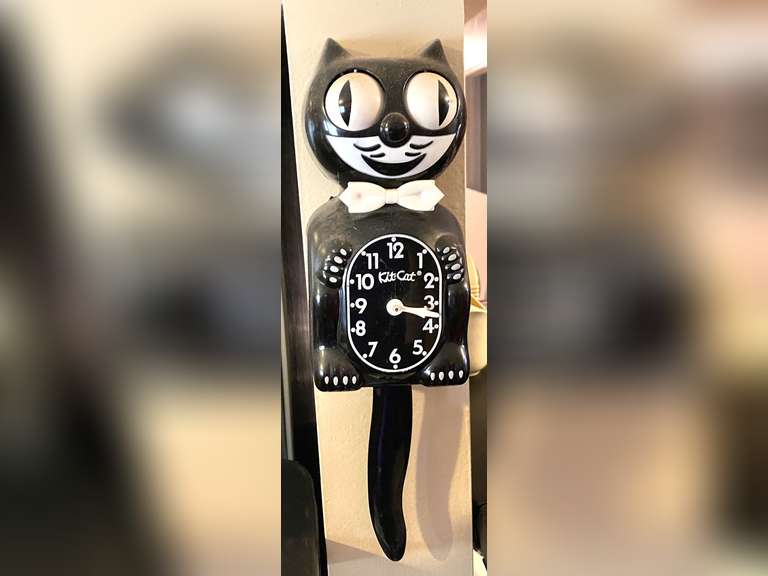 LR… Kit•Kat, kitty cat wall clock, working condition unknown, see pictures for details. image