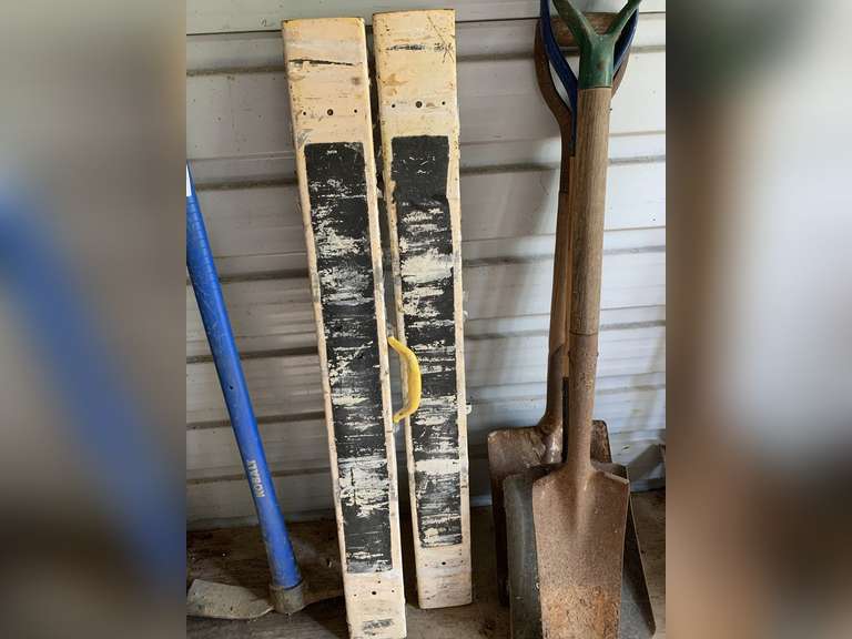 PAIR METAL COLLAPSIBLE SAW HORSES - SHED image