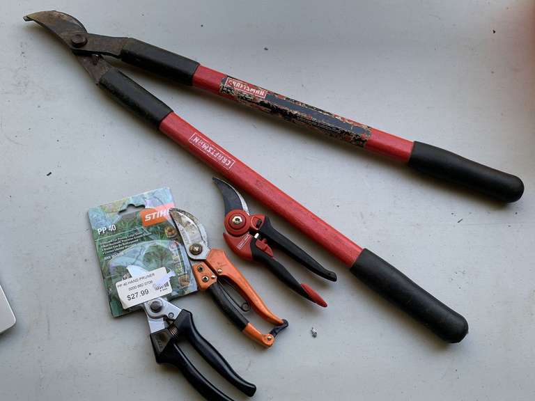 CRAFTSMAN LOPPERS, NEW STIHL PRUNING SHEARS & 2 MORE PRUNING SHEARS - GARAGE image