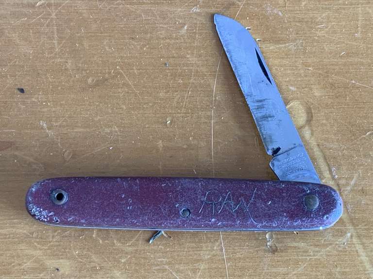 VINTAGE VICTORINOX 5 ROSTFREI SINGLE BLADE FOLDING POCKET KNIFE WITH WOOD HANDLE MADE IN SWITZERLAND - CHECKOUT image