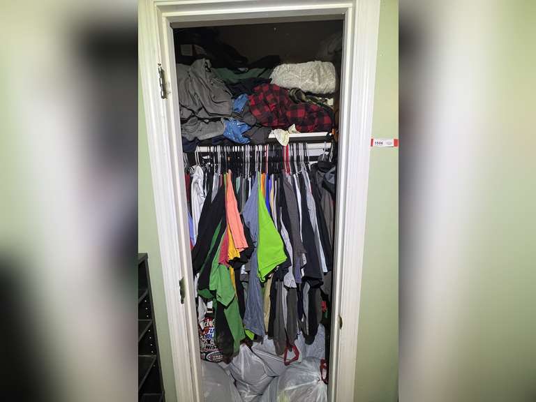 BR2…Closet lot marked 1506, includes all content of assorted clothing and more. See pictures for details. image
