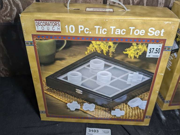 DECORATORS TOUCH 10-PIECE TIC-TAC-TOE SET IN ORIGINAL BOX image