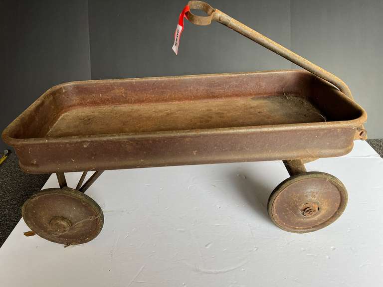 Vintage metal wagon, see pictures for details. image