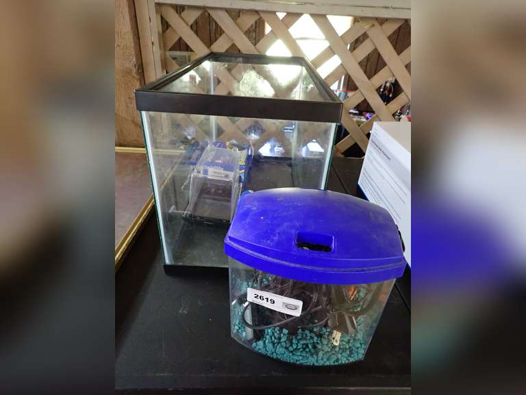 Two Assorted Aquariums and Accessories image