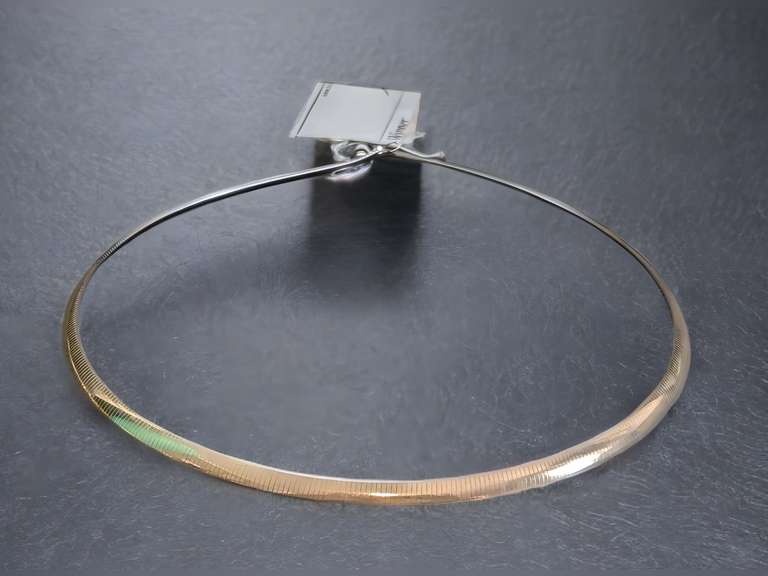 16 Inch Double Sided 14k Yellow Gold & 14k White Gold Necklace 17.9 Grams image