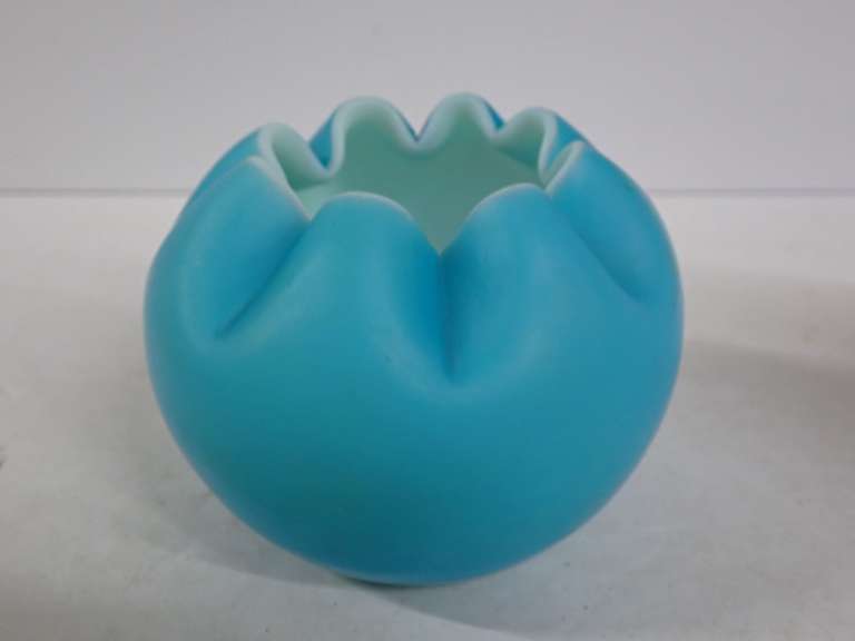 Hand Blown Satin Glass Rose Bowl - believed to be Mt. Washington image