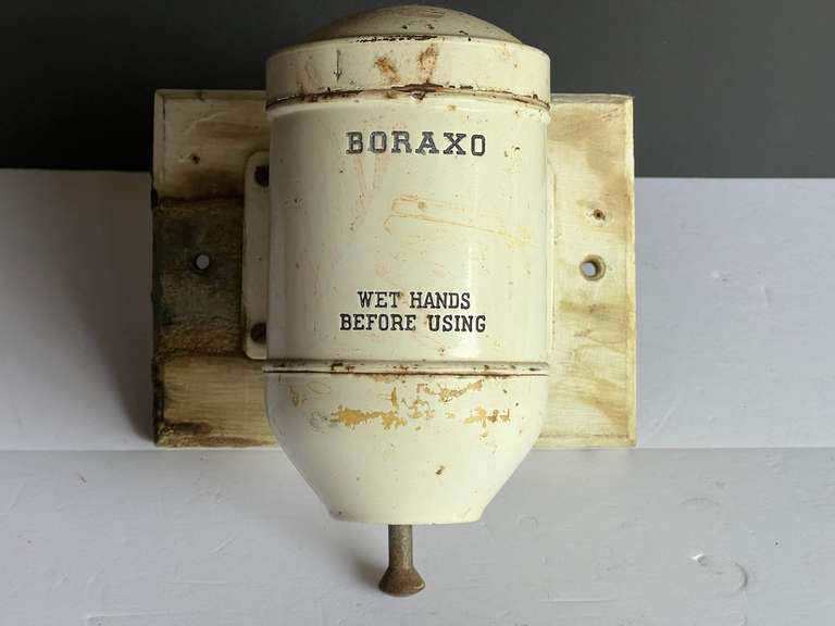 Vintage Boraxo hand soap dispenser, this was typically used in gas stations, workshops, and garages, see pictures for details. image