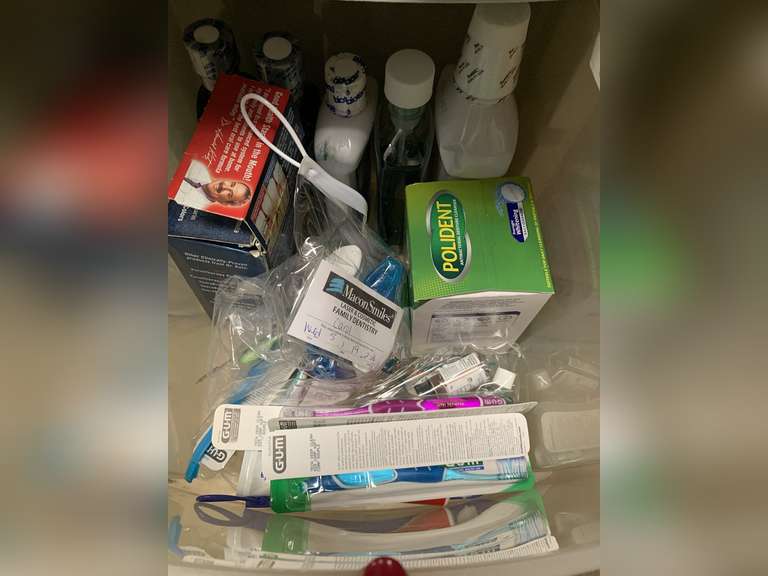 DRAWER FULL OF TOOTHBRUSHES, MOUTHWASH, POLIDENT & MORE - UP MASTER CLOSET 2 image