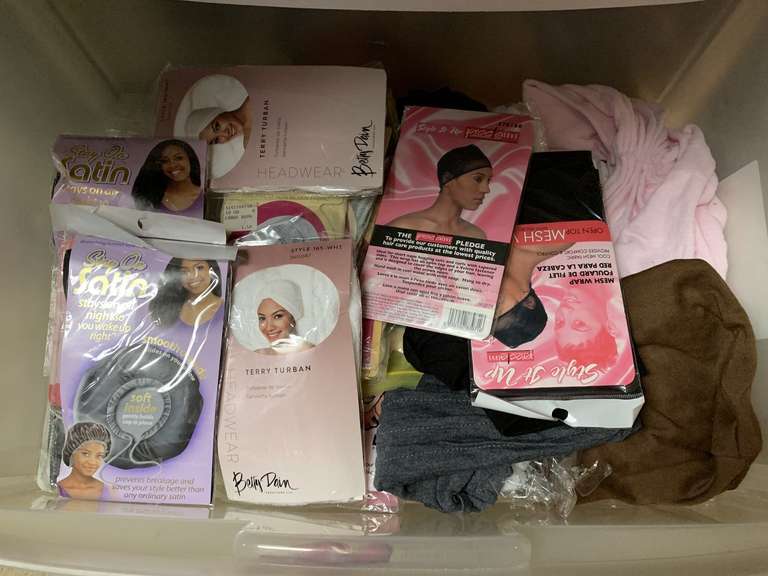 DRAWER FULL OF NEW HAIR NETS, NEW SATIN BONNETS, HAIR TURBANS & MORE - UP MASTER CLOSET 2 image