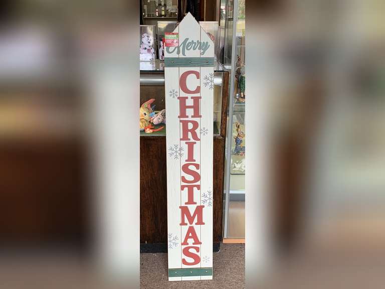 NEW MERRY CHRISTMAS HOUSE/PORCH DECOR 50" TALL X 8 3/4" WIDE image