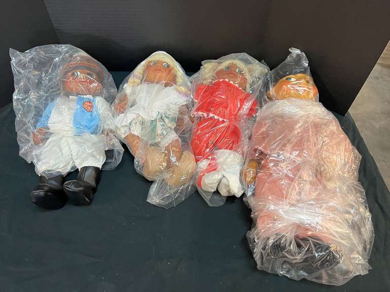 Vintage handmade dolls, believed to be wood, Naber Babies, set of four, see pictures for details. image