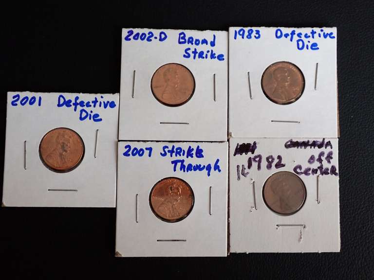 (5) ERROR PENNIES - SEE ALL PHOTOS image