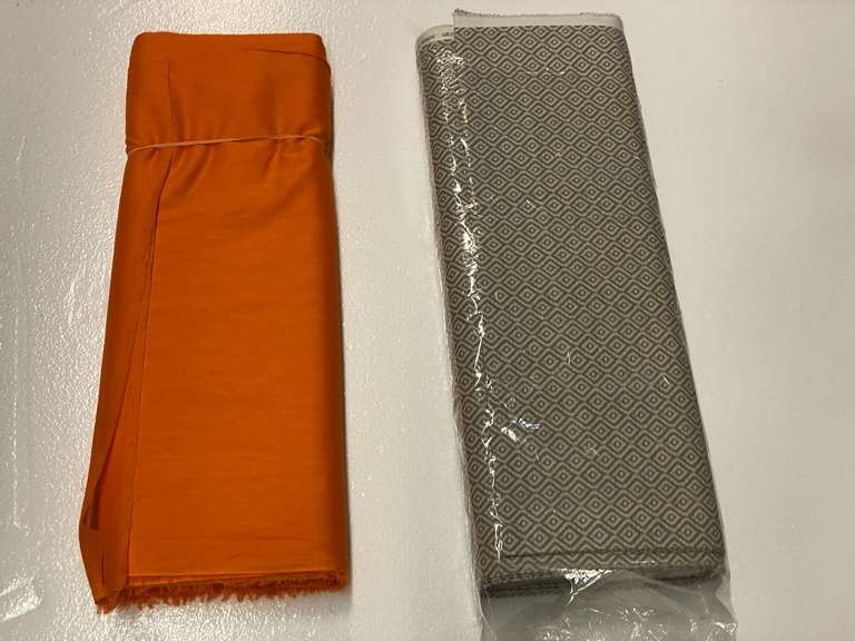 Bolt of cotton fabric with geometric design, 45”, also includes crafting fabric, cotton, 43”, see pictures for details. image