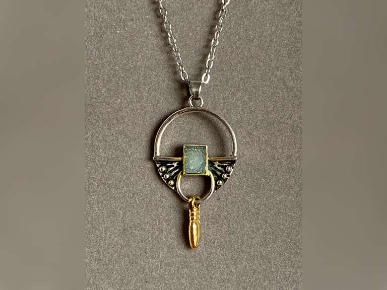 BOHO CHAKRA HEALING CARNELIAN NECKLACE 18" SILVERTONE CHAIN - CHECKOUT image