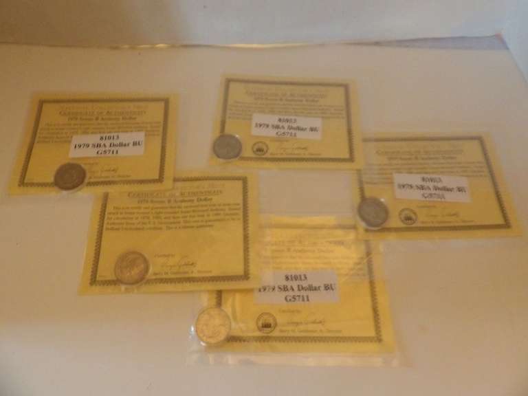 LOT OF FIVE NATIONAL COLLECTORS MINT SUSAN B ANTHONY DOLLAR COINS image