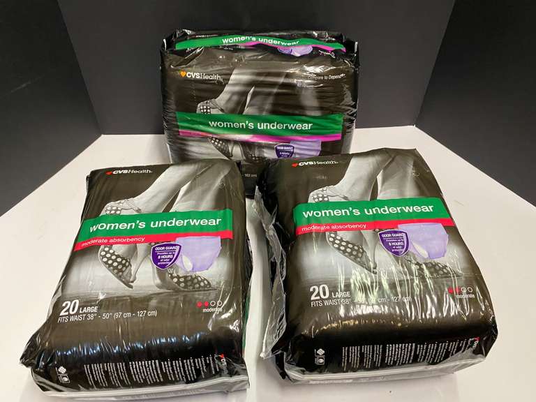 CVS Health women’s underwear for incontinence, 2 large, and one X-large, see pictures for details. image