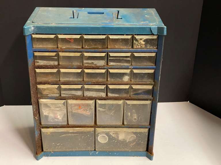 Organizer box with content of assorted fasteners and more. See pictures for details. image