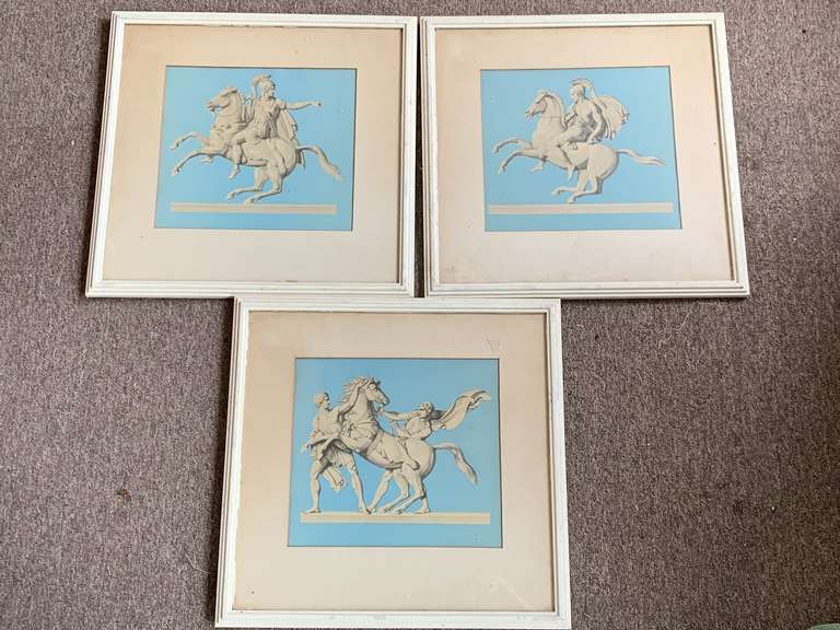 SET OF 3 VINTAGE FRAMED NEOCLASSICAL PRINTS 16 1/4" X 15 3/4" image