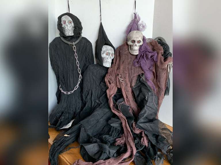 THREE 36" LIGHT UP HALLOWEEN DECOR ITEMS image