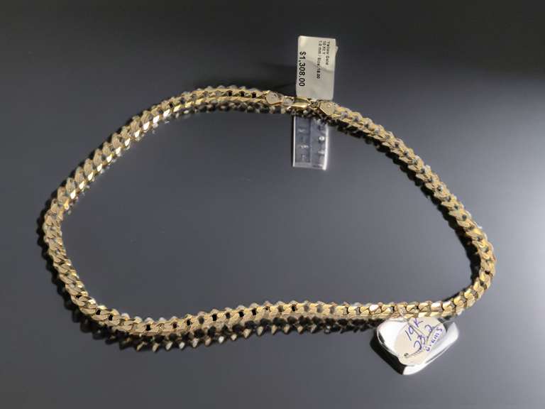 10k GOLD DIAMOND CUT 18" CUBAN NECKLACE CHAIN 23.2 GRAMS image