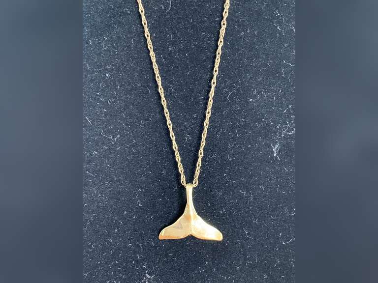 SOLID 14K GOLD PENDANT (1.L94 GRAMS) ON 1/20K 14K GOLD 20" CHAIN - CHECKOUT image