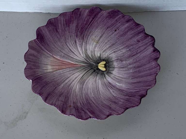 VINTAGE FITZ & FLOYD "PURPLE FLOWER" PLATE 8" ROUND image
