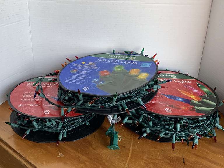 3 ROLLS 300 MULTI BULB GREEN WIRE CHRISTMAS LIGHTS image