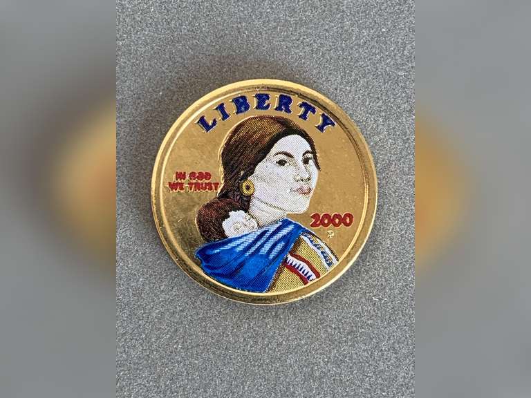PROOF 2000 COLORIZED SACAGAWEA DOLLAR COIN - CHECKOUT image