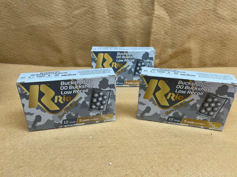 3 BOXES RIO LOW RECOIL 12 GA "00" BUCKSHOT - 2 3/4" - 15 RDS TOTAL image