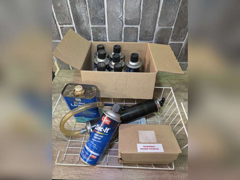 PARTIAL CASE OF CRC ZINC-IT INSTANT COLD GALVANIZED, PLUS PUMP AND INSTANT HOOK HANGERS image