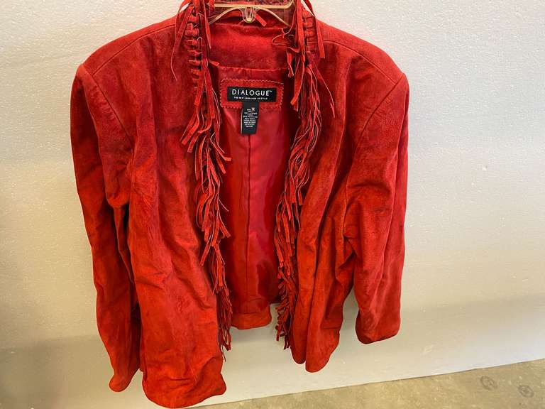 Dialogue leather jacket with fringe, size 1X, see pictures for details. image