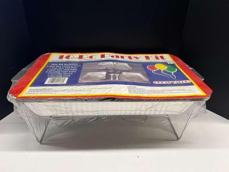 10 Pc party kit, portable chafing unit, still in original packaging, see pictures for details. image