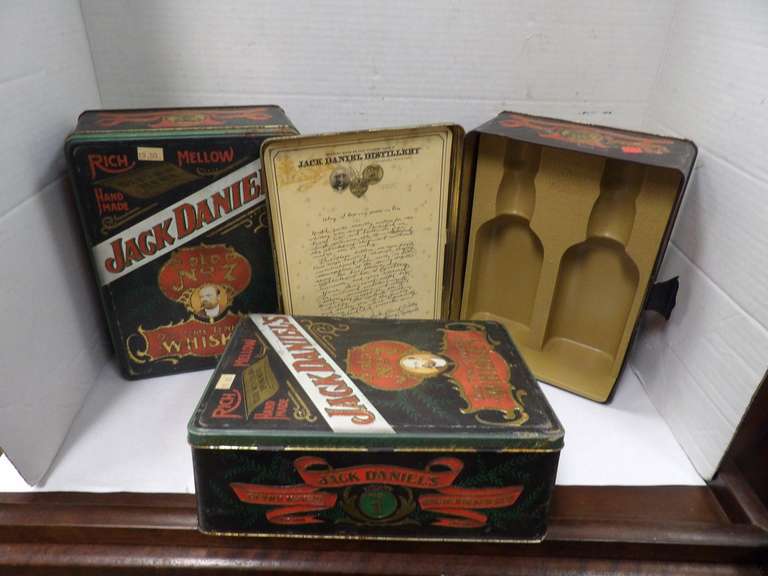 THREE JACK DANIEL WHISKEY TINS image